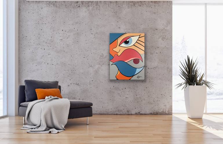 Original Cubism Abstract Painting by R  James The Artist