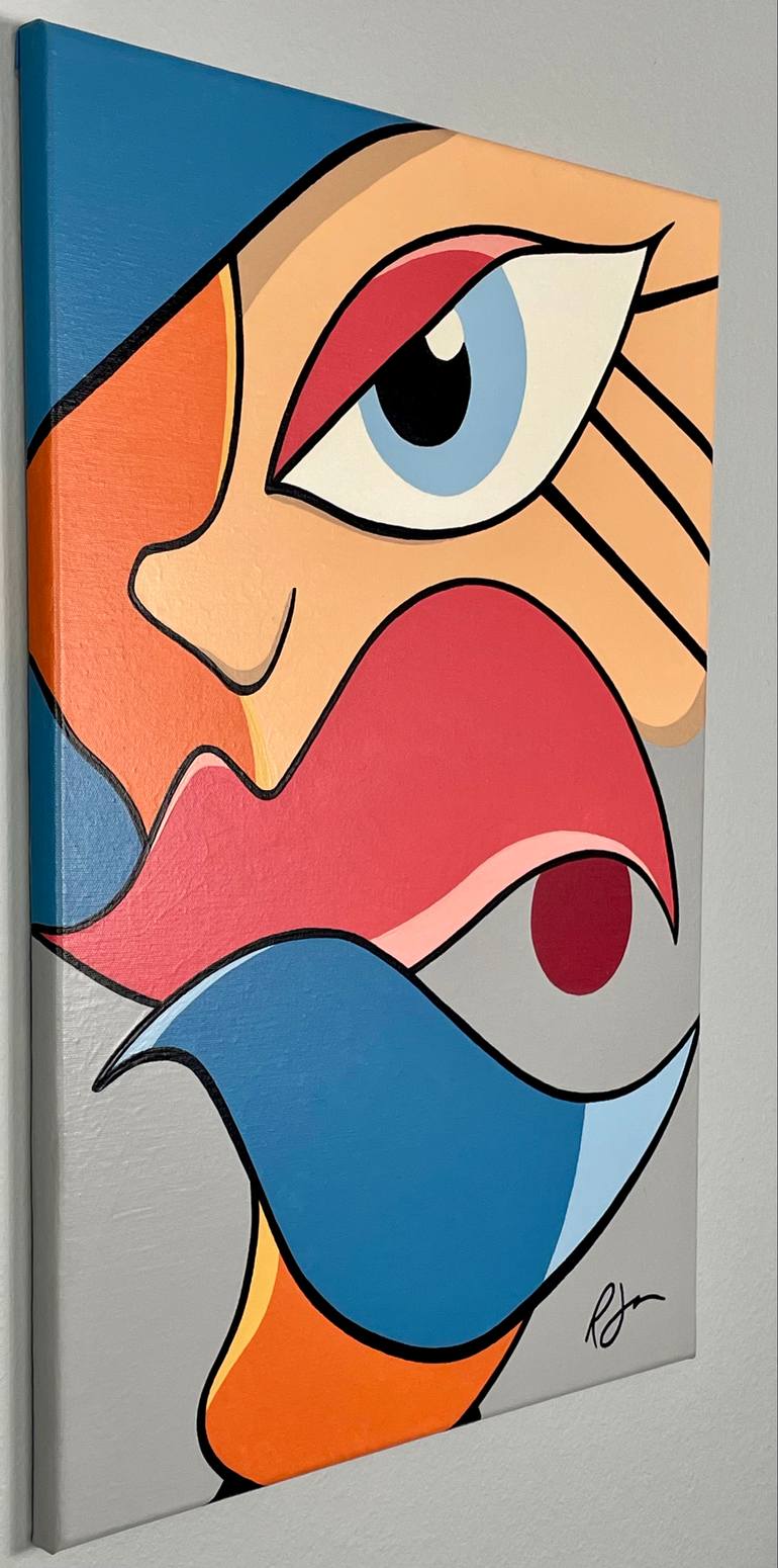 Original Cubism Abstract Painting by R  James The Artist