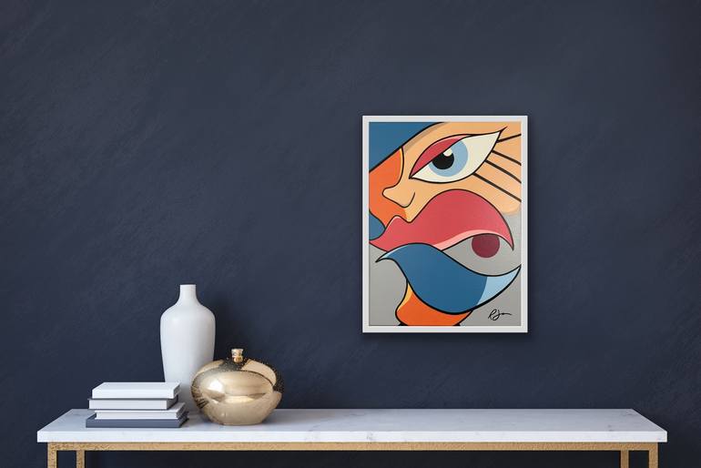 Original Cubism Abstract Painting by R  James The Artist