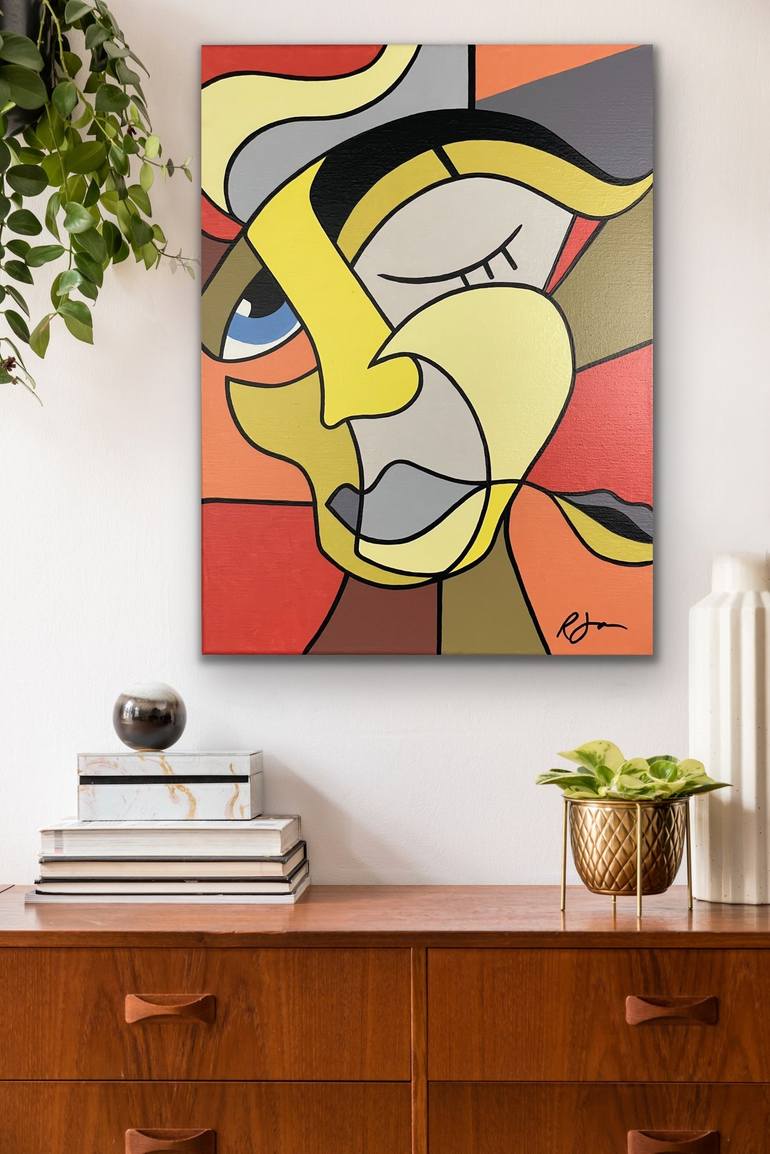 Original Cubism Abstract Painting by R  James The Artist