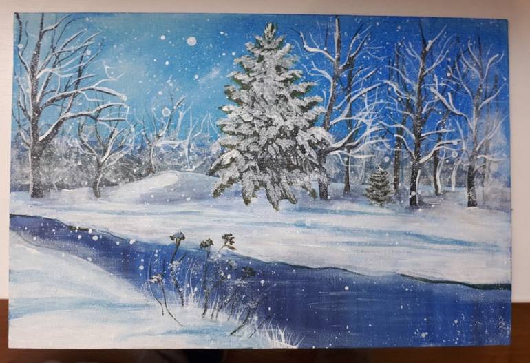 Winter forest Painting by Svetlana Maksimova | Saatchi Art
