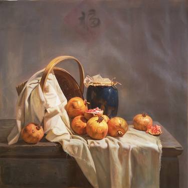 Original Art Deco Still Life Paintings by kunlong wang