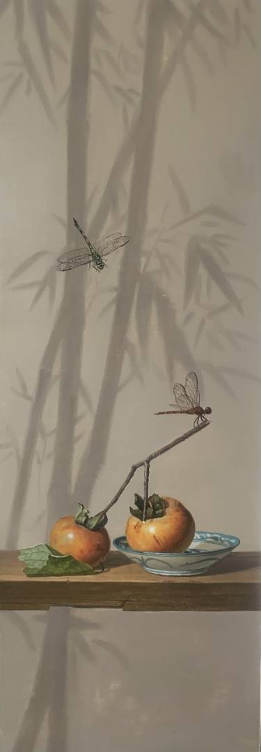 Still life:Persimmons with dragonflies t202 thumb