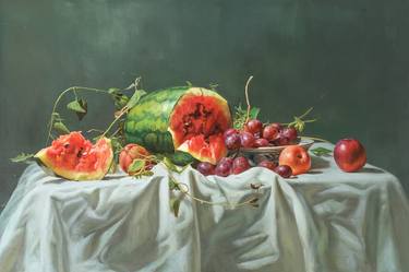 Original Art Deco Still Life Paintings by kunlong wang