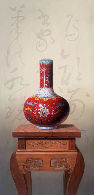 Original Art Deco Still Life Painting by Kunlong Wang