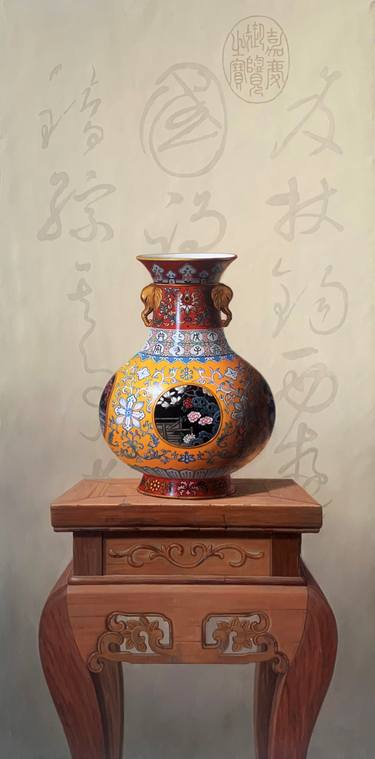 Original Art Deco Still Life Painting by Kunlong Wang
