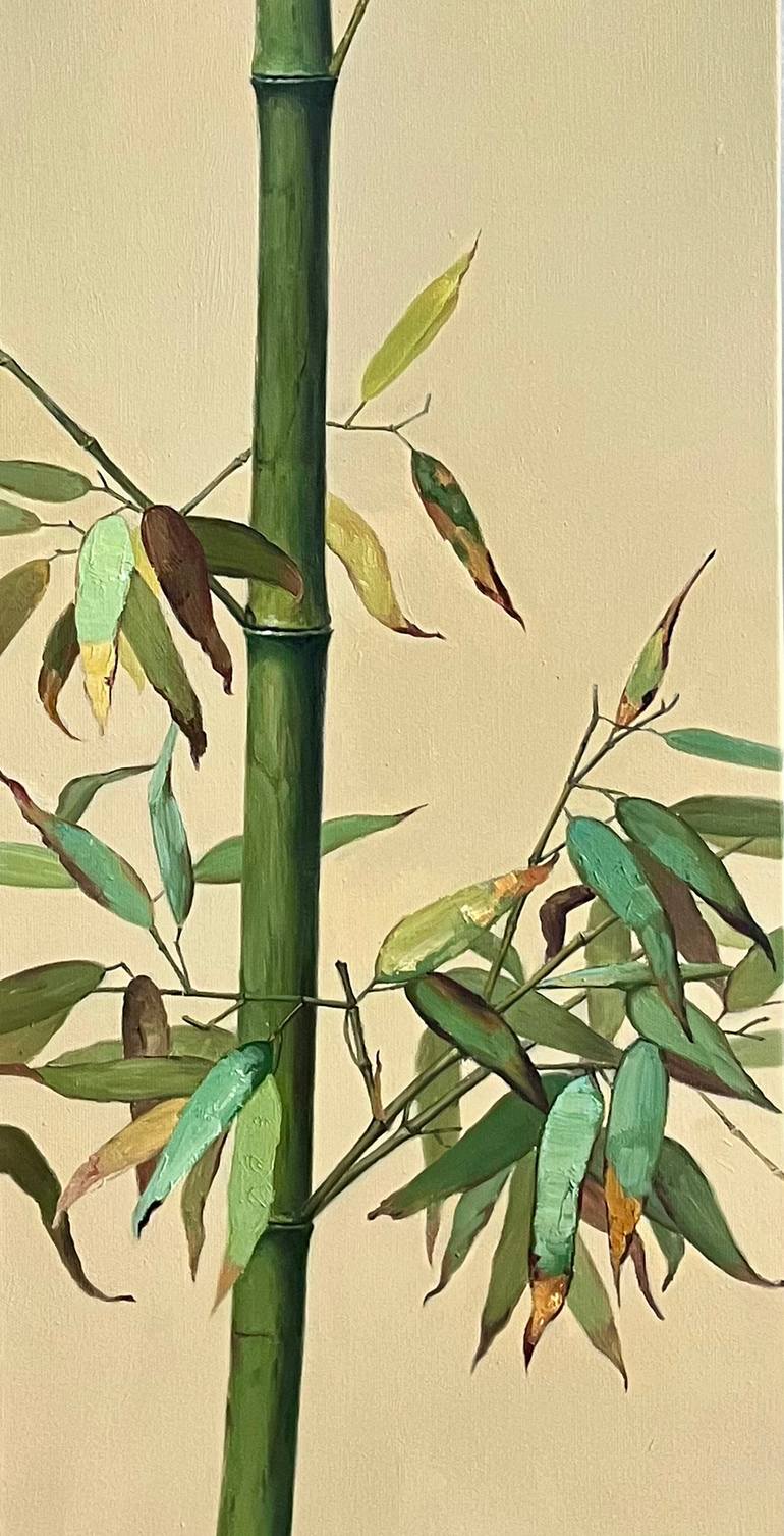 Original Art Deco Botanic Painting by Kunlong Wang