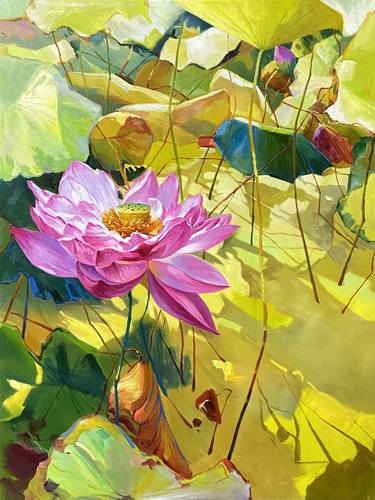 Original Art Deco Floral Paintings by kunlong wang