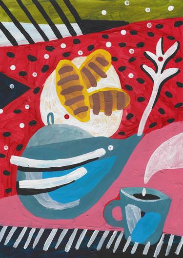 Original Abstract Expressionism Still Life Painting by Elena Romanovskaya