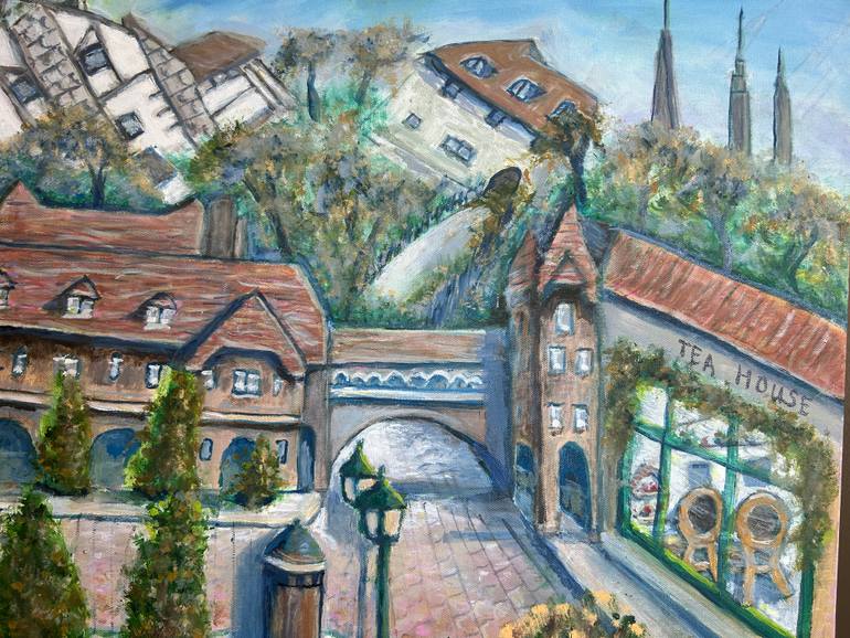 Original Expressionism Cities Painting by Nancy Macina