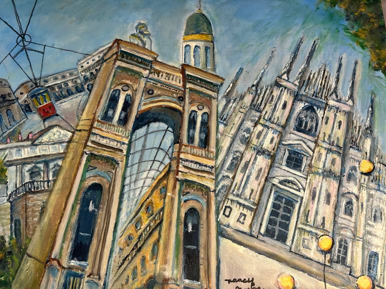 Original Expressionism Cities Painting by Nancy Macina