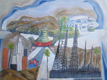 Original Expressionism Cities Painting by Nancy Macina