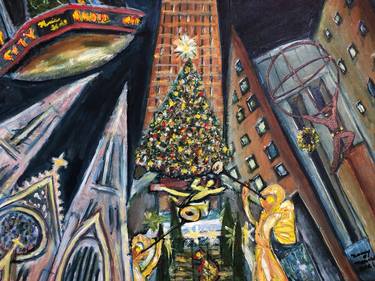 Original Expressionism Cities Paintings by Nancy Macina