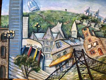 Original Expressionism Cities Paintings by Nancy Macina