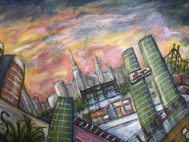 Print of Expressionism Cities Paintings by Nancy Macina