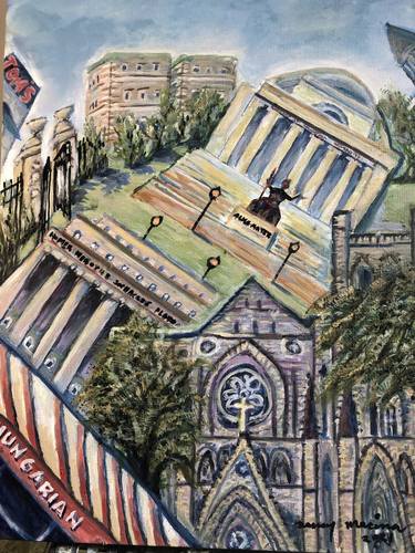 Original Expressionism Cities Paintings by Nancy Macina