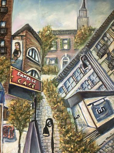 Original Expressionism Cities Paintings by Nancy Macina