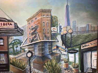 Original Expressionism Cities Paintings by Nancy Macina