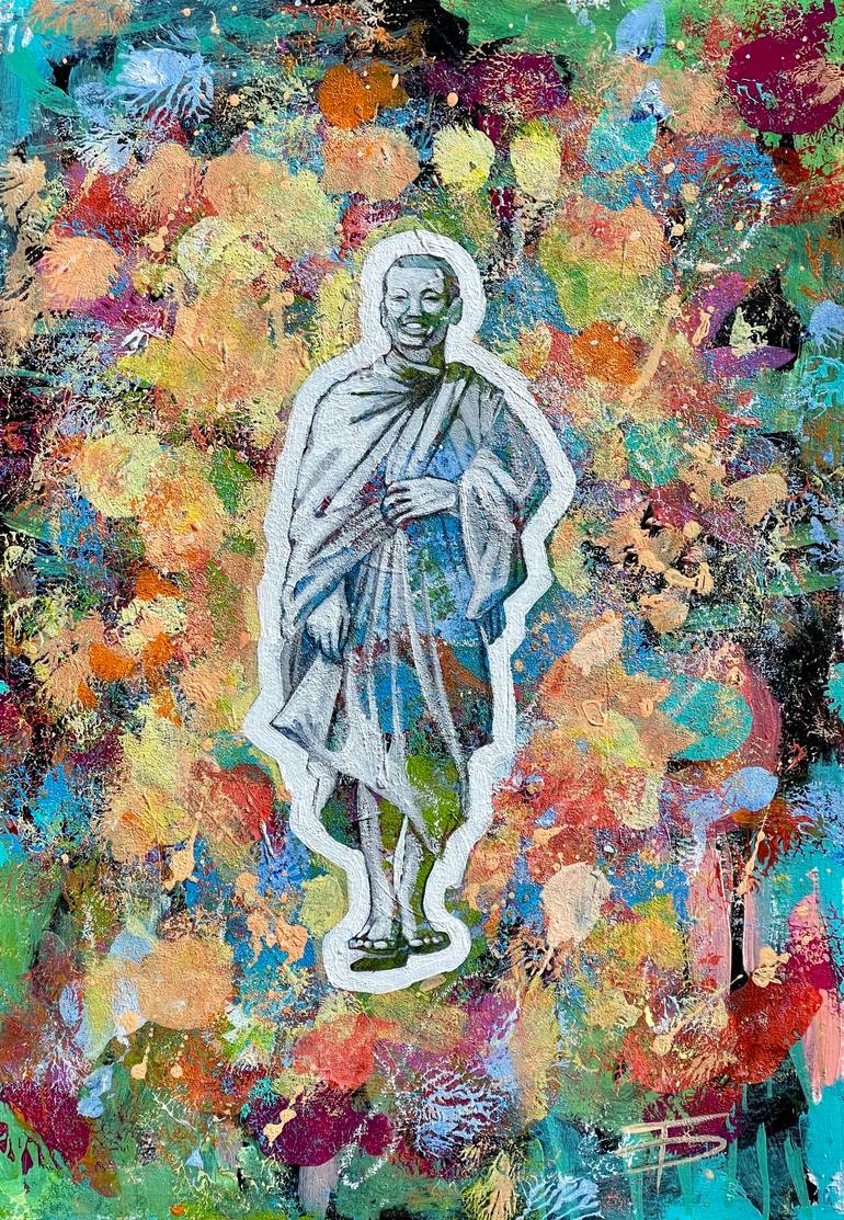 Buddhist monk 2 Painting by Diana Titova | Saatchi Art, image size:770x1113
