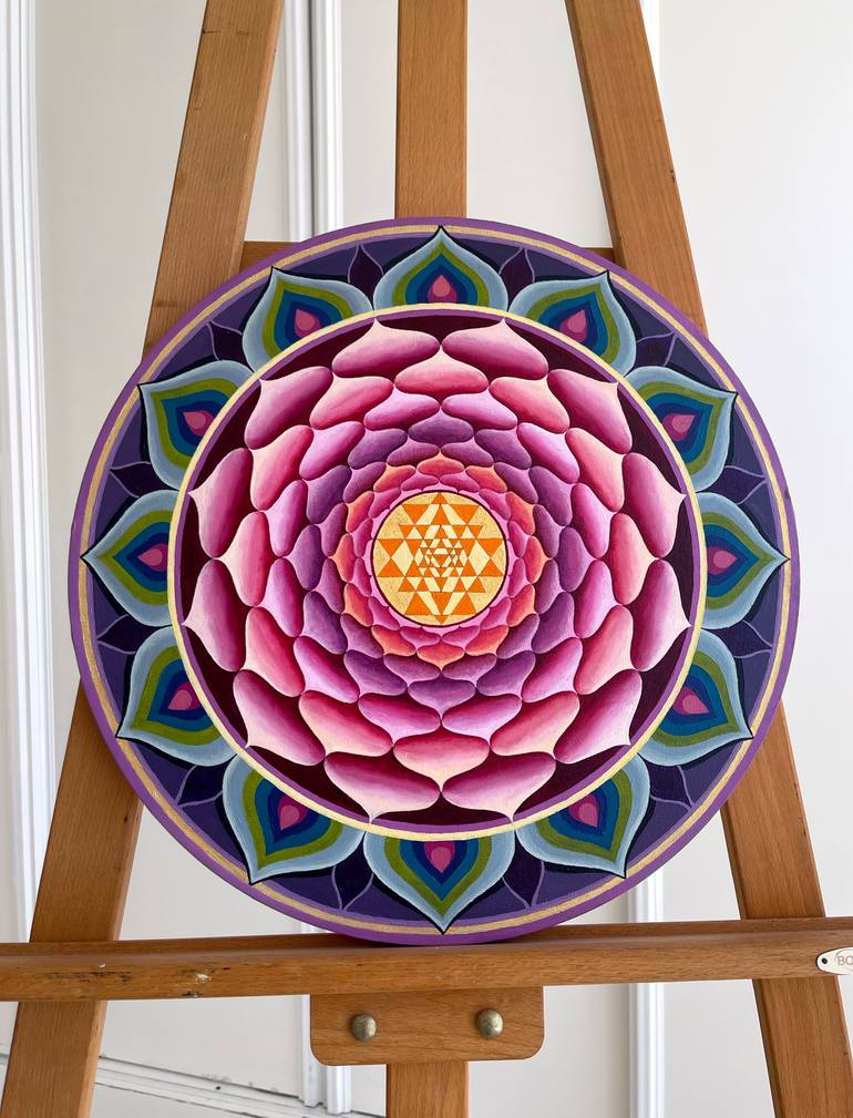 Round Sri Yantra Painting by Diana Titova | Saatchi Art
