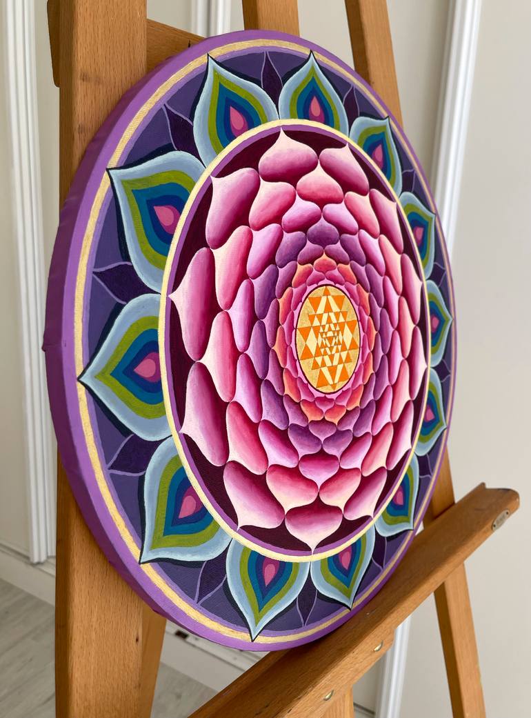 Round Sri Yantra Painting by Diana Titova | Saatchi Art