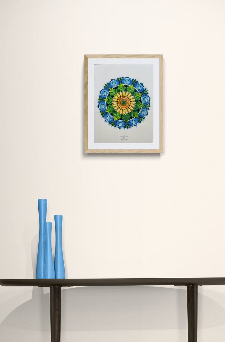Sunflower Mandala Painting by Diana Titova | Saatchi Art
