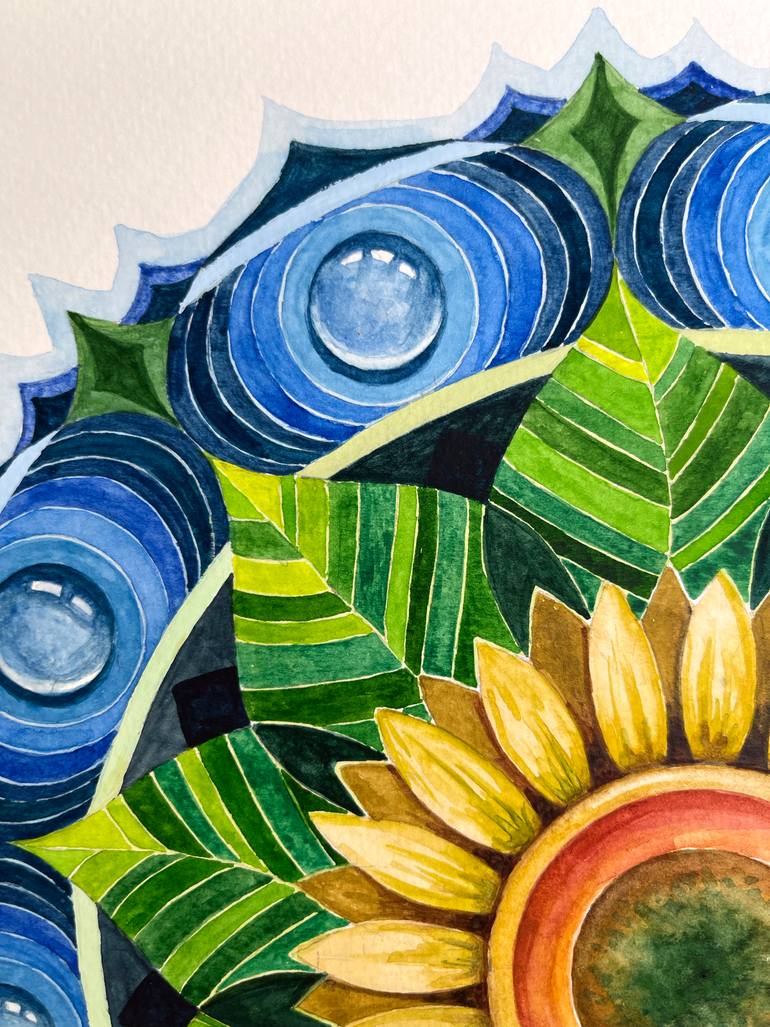 Sunflower Mandala Painting by Diana Titova | Saatchi Art