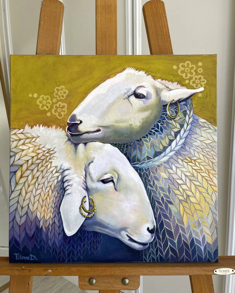 Original Art Deco Animal Painting by Diana Titova