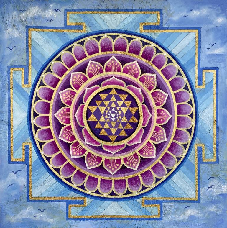 Sri Yantra, Shri Yantra, Shri Chakra, Original Newari Pauva, Thangka  Painting on Canvas 