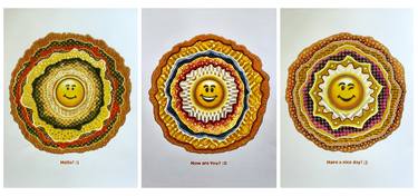 Mandala Triptych. Series Smiley. thumb