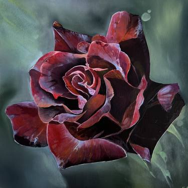 Original Art Deco Floral Paintings by Myroslava Denysiuk