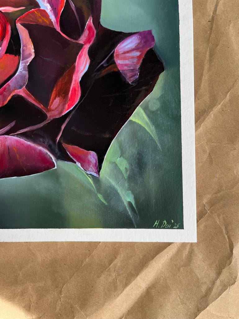 Original Art Deco Floral Painting by Myroslava Denysiuk