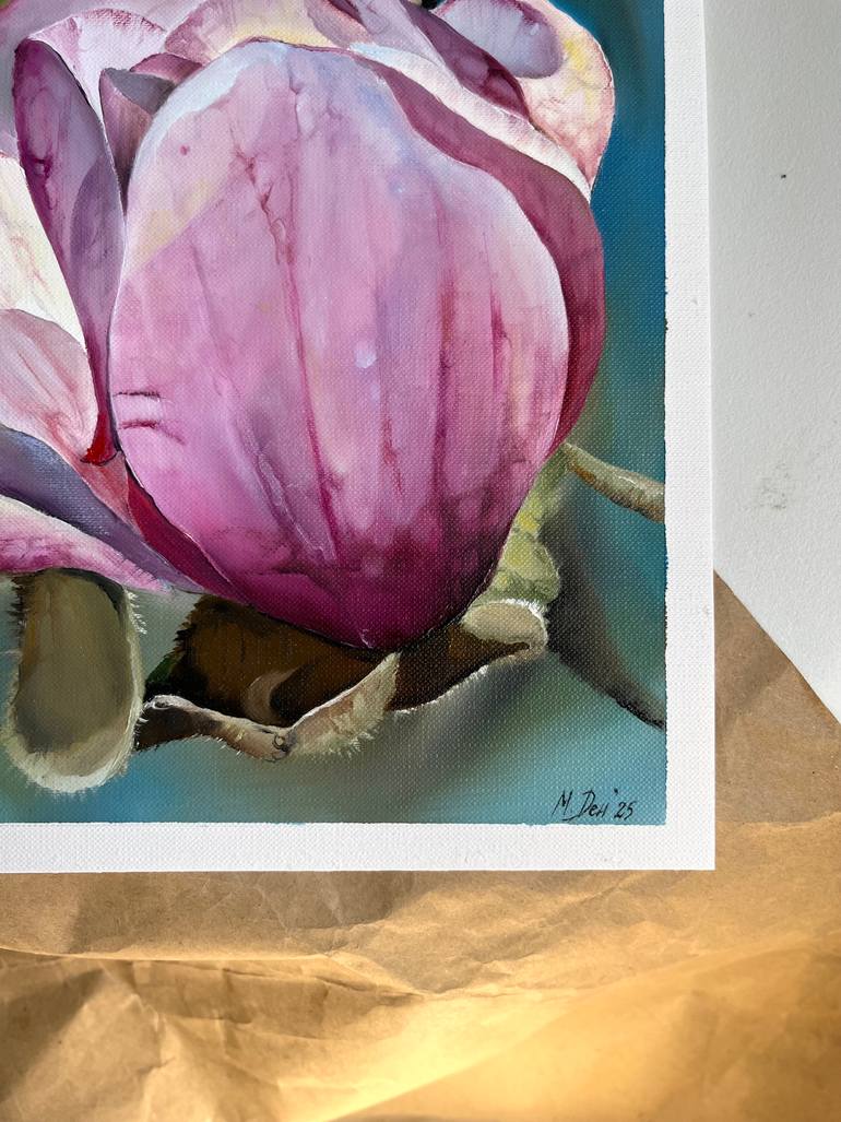 Original Art Deco Floral Painting by Myroslava Denysiuk