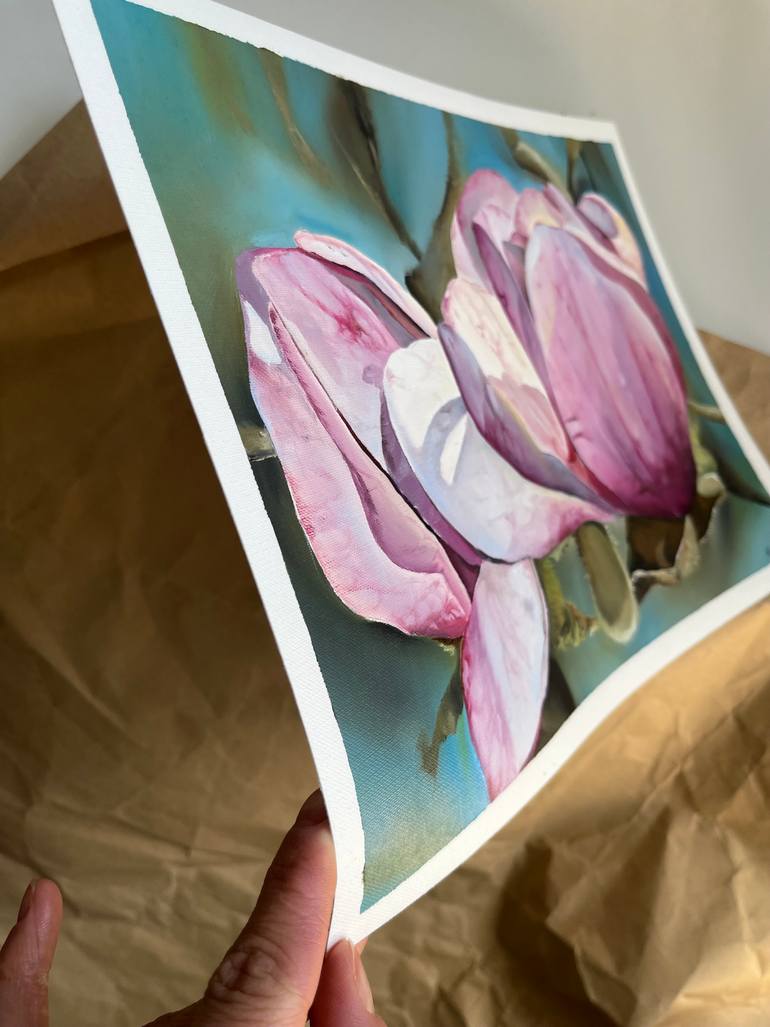 Original Art Deco Floral Painting by Myroslava Denysiuk