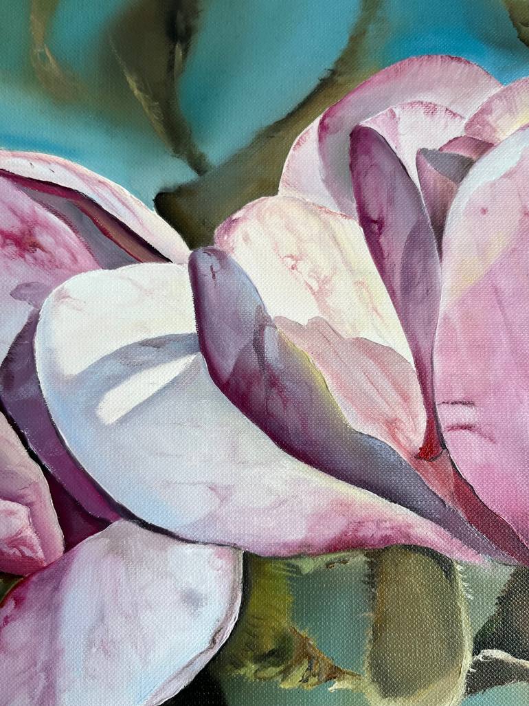 Original Art Deco Floral Painting by Myroslava Denysiuk