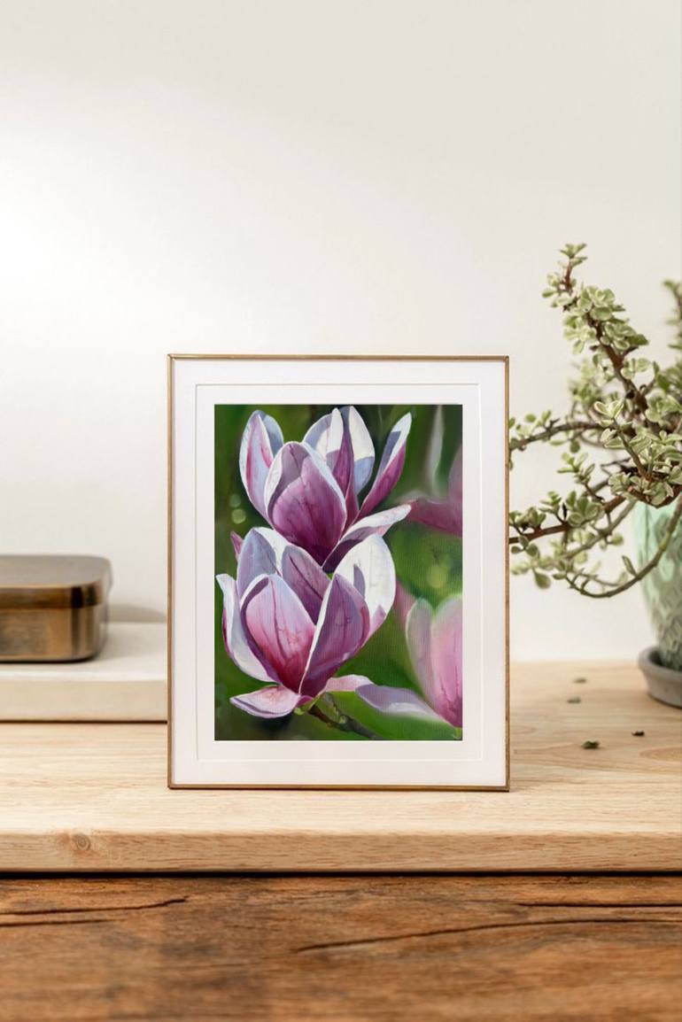 Original Art Deco Floral Painting by Myroslava Denysiuk