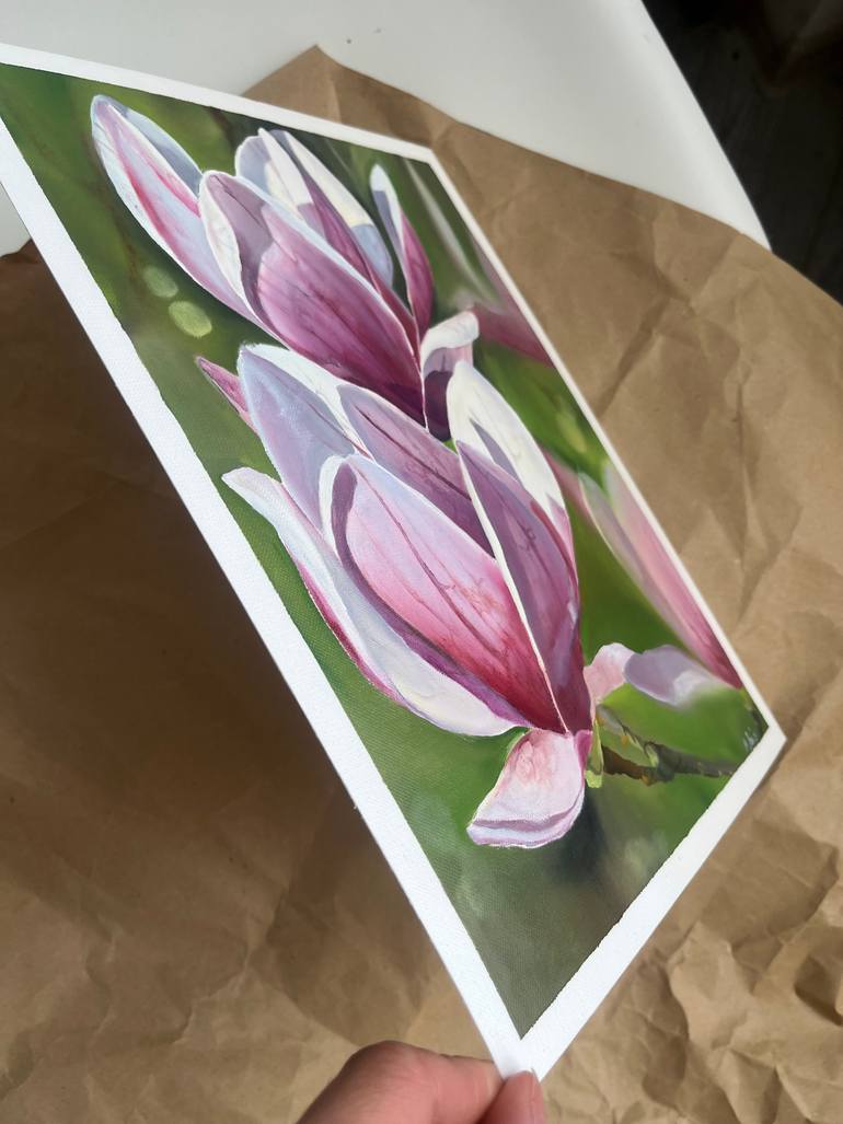 Original Art Deco Floral Painting by Myroslava Denysiuk