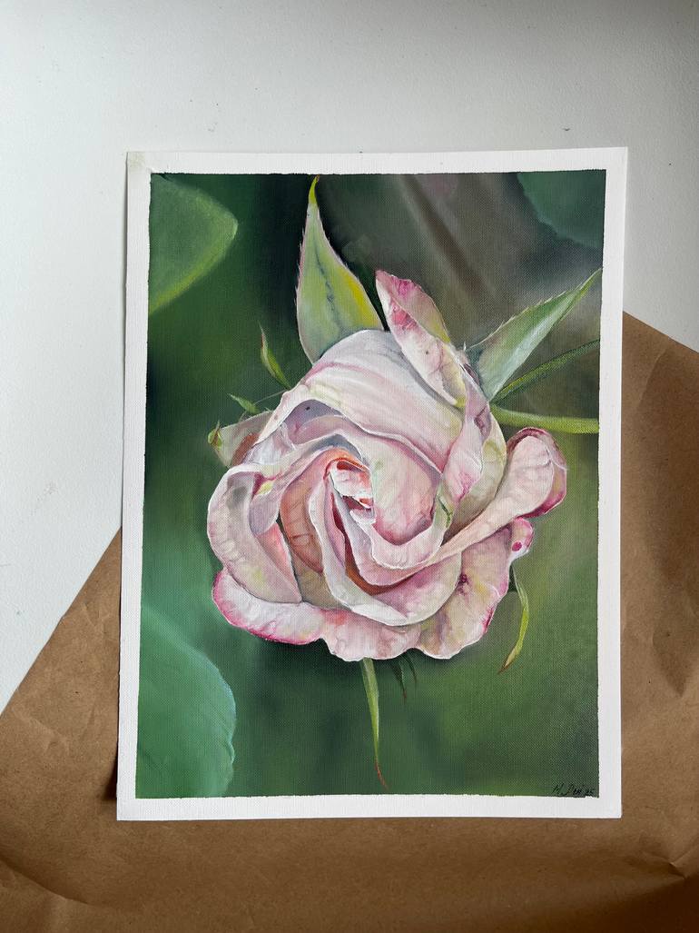 Original Photorealism Floral Painting by Myroslava Denysiuk