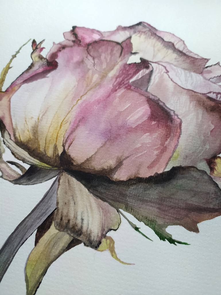 Original Art Deco Floral Painting by Myroslava Denysyuk