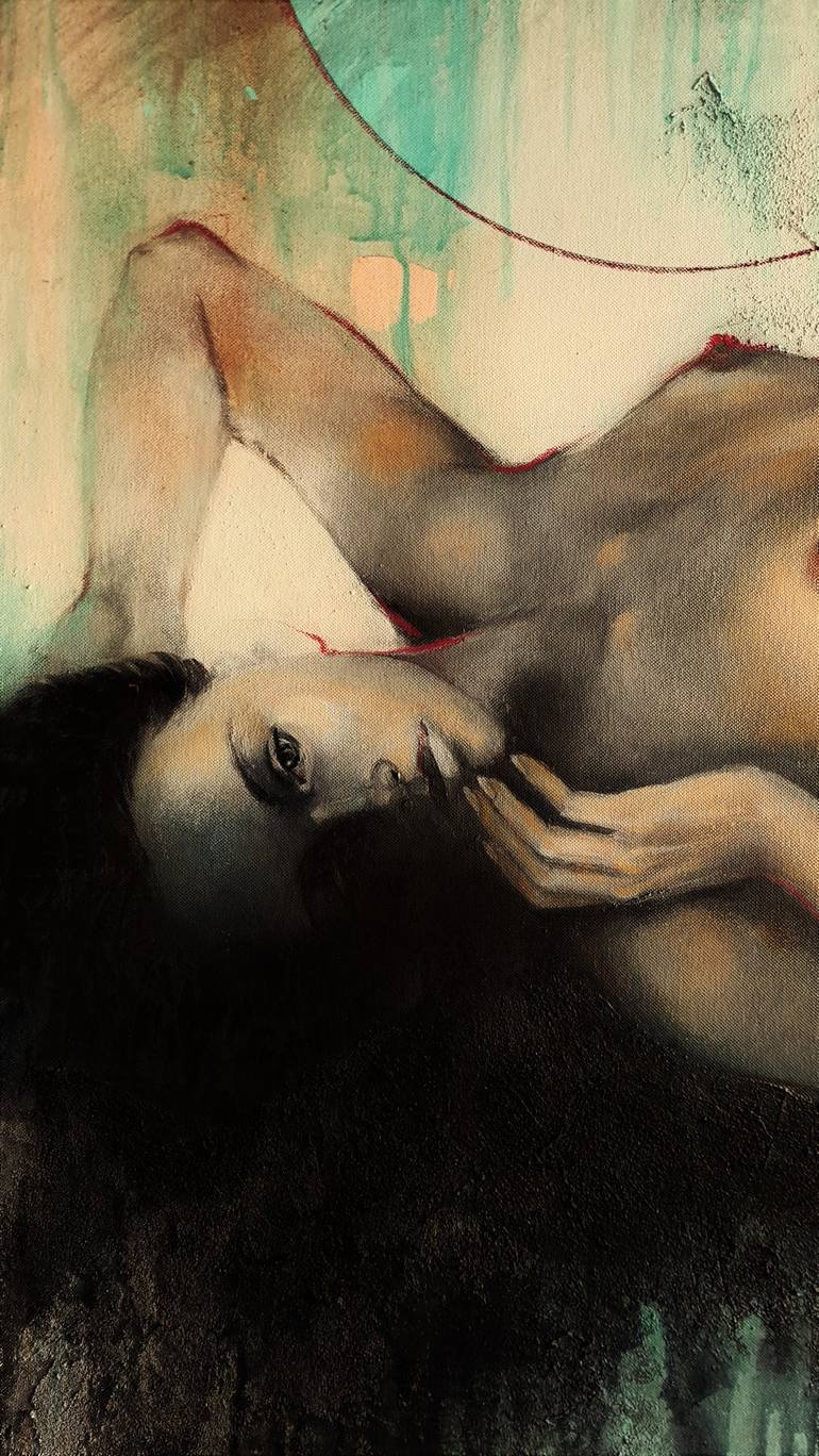 Original Abstract Expressionism Erotic Painting by Olga Sarabarina