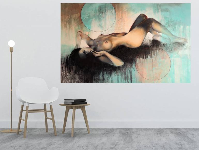 Original Abstract Expressionism Erotic Painting by Olga Sarabarina