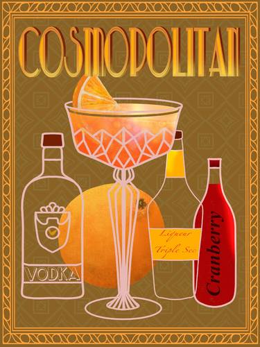 Print of Art Deco Food & Drink Digital by Karin Steenge