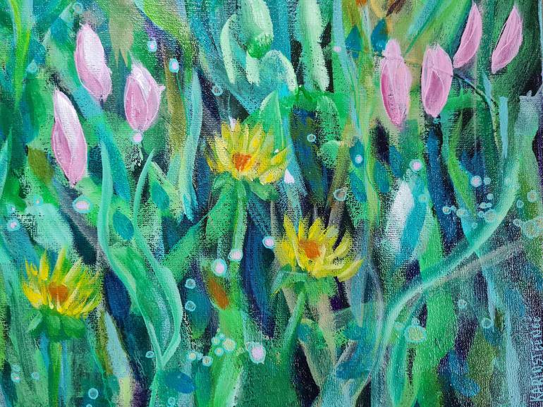 Original Impressionism Floral Painting by Karin Steenge