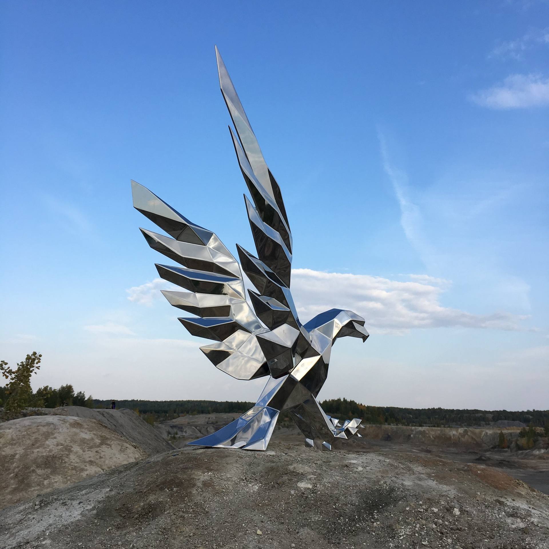 Eagle Metal Sculpture Painted Finish 80cm High 