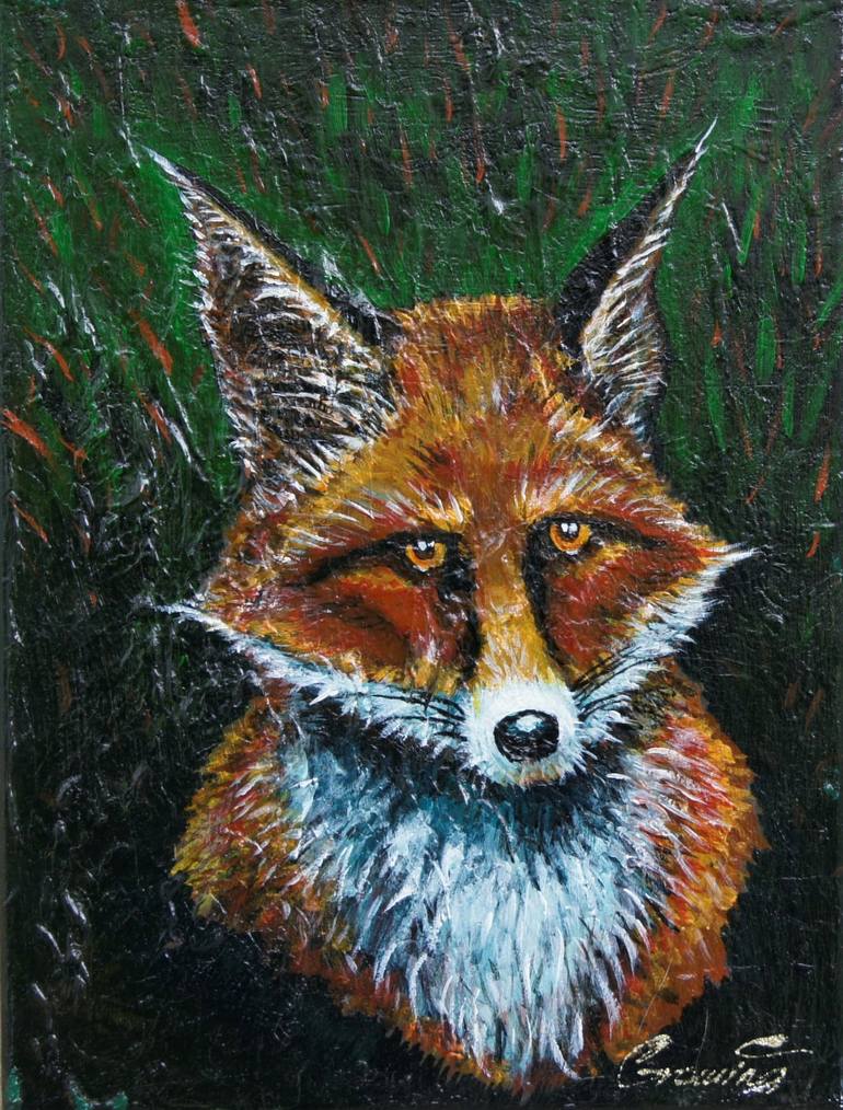 Wise fox Painting by Olga Gerasimova | Saatchi Art