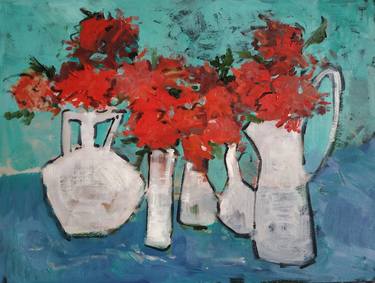 Original Expressionism Still Life Painting by Anzhelika Chebotareva