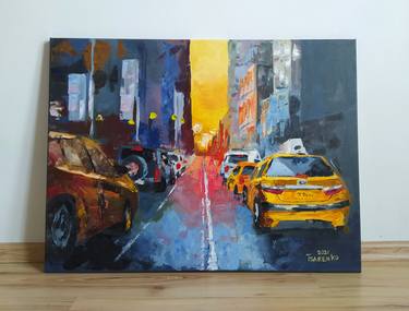 Original Abstract Cities Paintings by Denys Tsarenko
