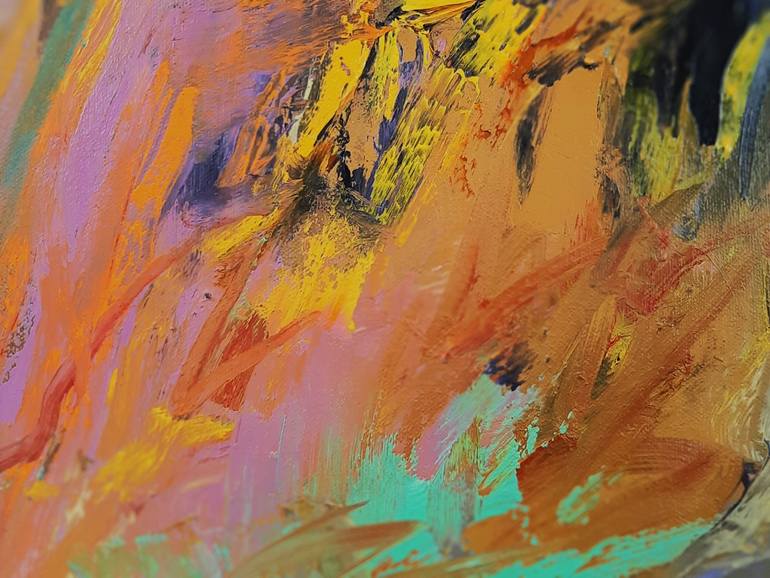 Original Abstract Outer Space Painting by Linda Kelson