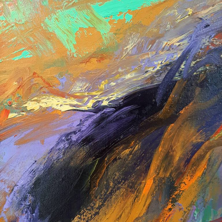Original Abstract Outer Space Painting by Linda Kelson