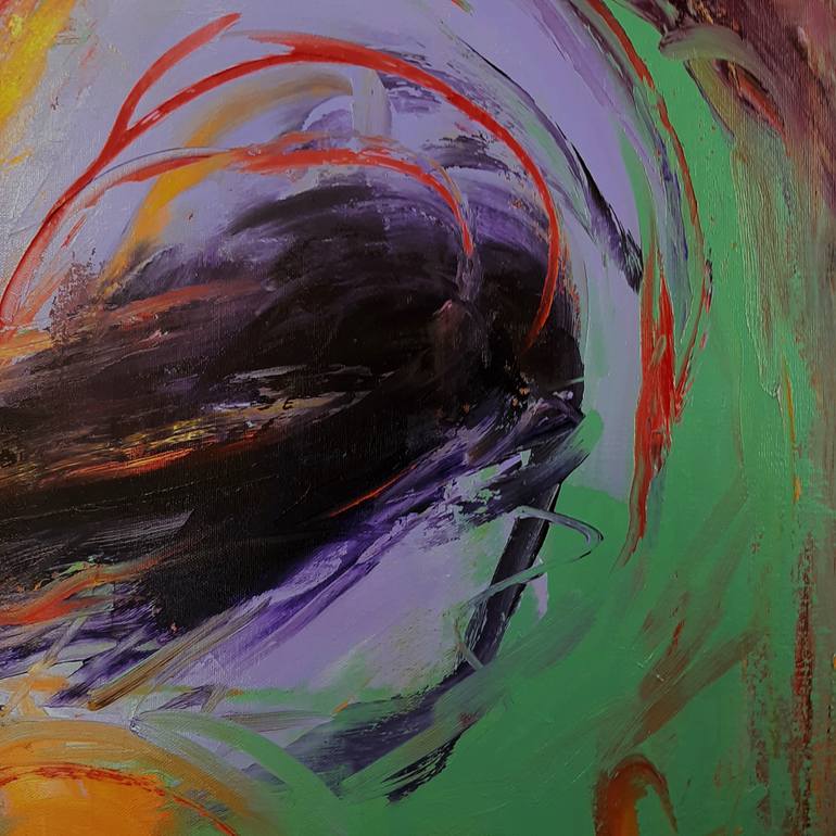 Original Abstract Outer Space Painting by Linda Kelson